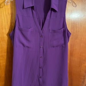 Express Purple Sleeveless Portifino button down shirt